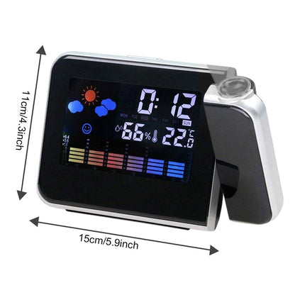 LED Alarm Projection Thermometer Hygrometer Wireless  Digital Watch Snooze  Clock