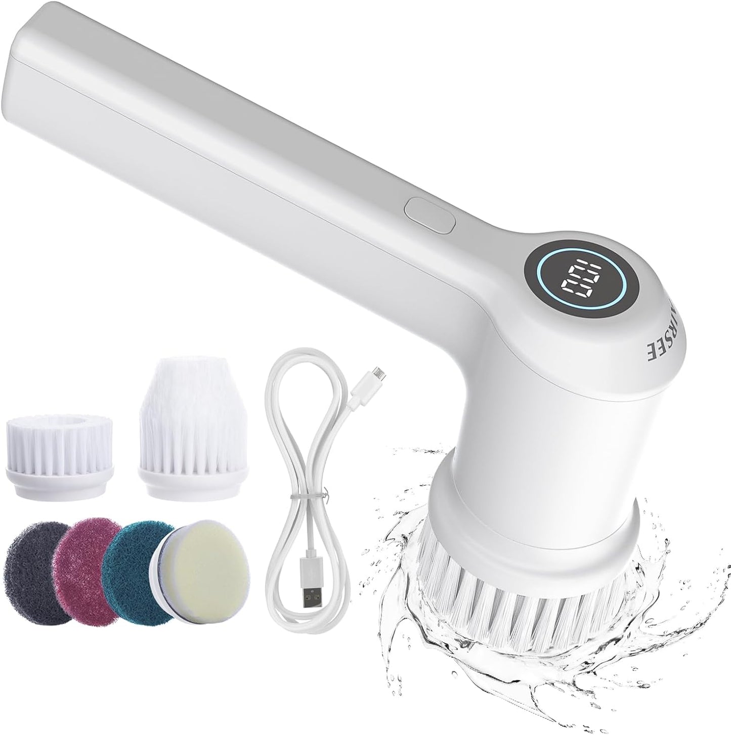 Electric Spin Scrubber, Cordless Shower Scrubber with Battery