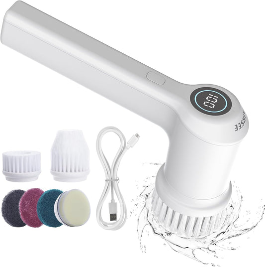 Electric Spin Scrubber, Cordless Shower Scrubber with Battery