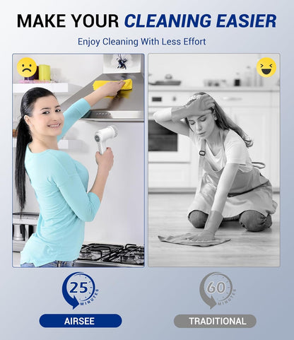 Electric Spin Scrubber, Cordless Shower Scrubber with Battery