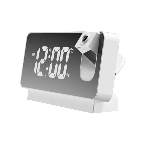 Smart LED Digital Projection Alarm Clock with RGB Display, Dual USB Charger & Mirror Surface